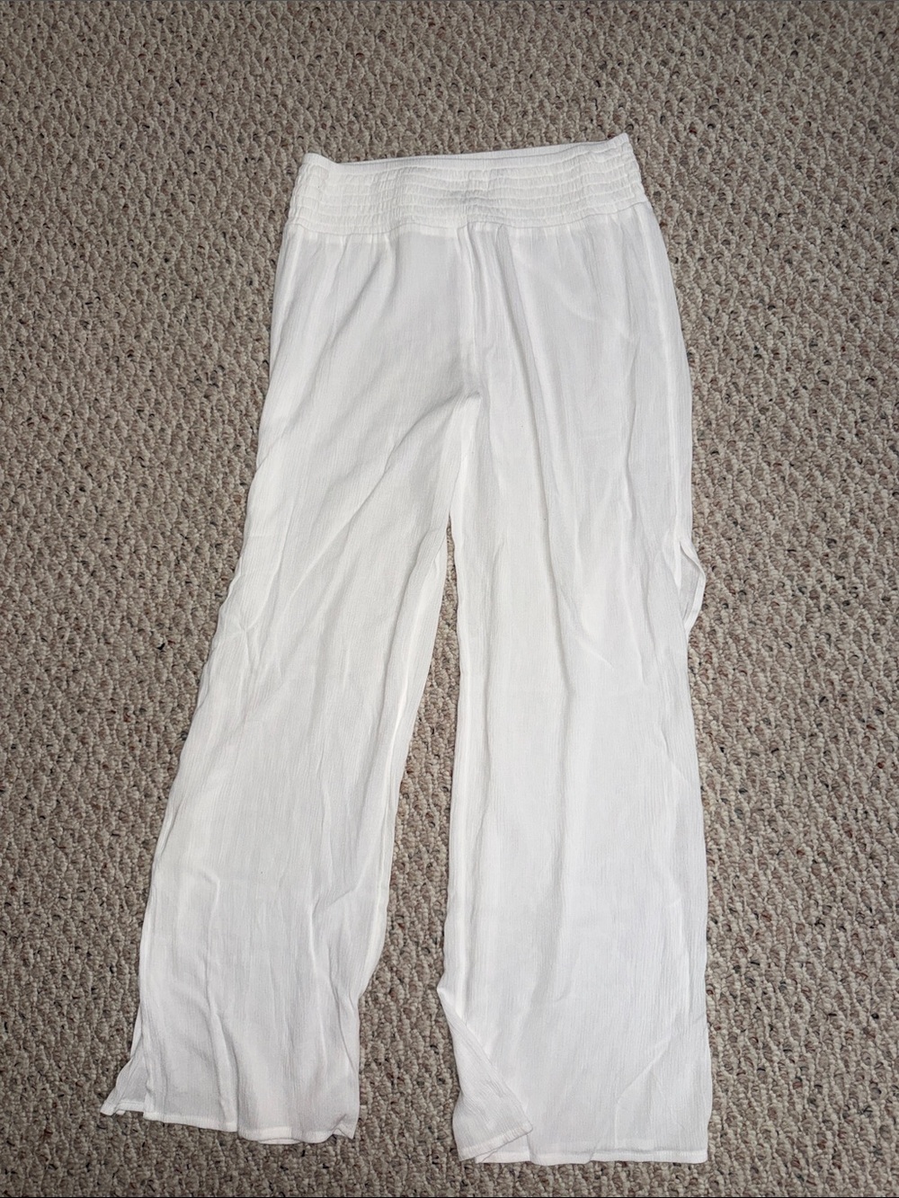 Shade & Shore White Sheer Swim Coverup Pants